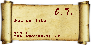 Ocsenás Tibor névjegykártya